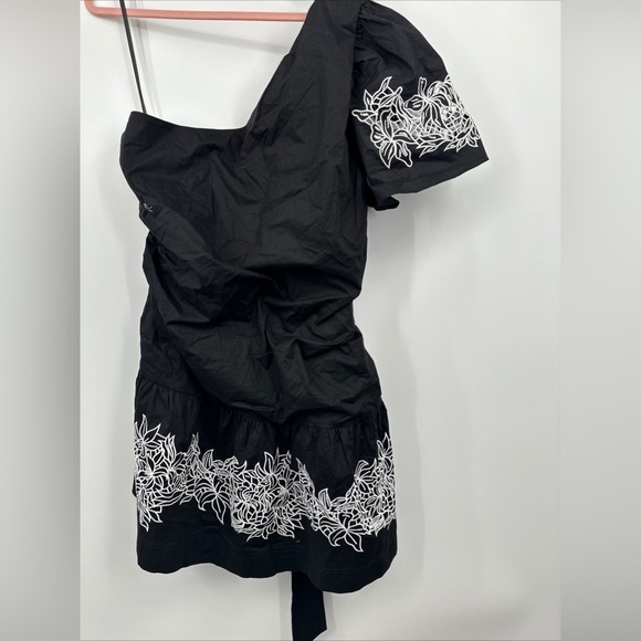 TANYA TAYLOR "Amber" Embroidered One Shoulder Mini Dress Plus Sz 22 $495 - Picture 4 of 5